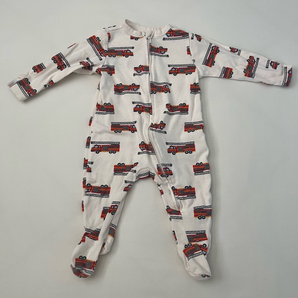 Fire Truck Print Footies (6-9M)